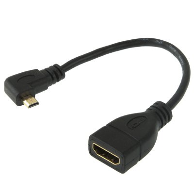 AFUNTA 90 Grados Micro HDMI Macho a HDMI Hembra Cable Adaptador, Longitud: 17cm AFUNTA 90 Grados Micro HDMI Macho a HDMI Hembra Cable Adaptador, Longitud: 17cm