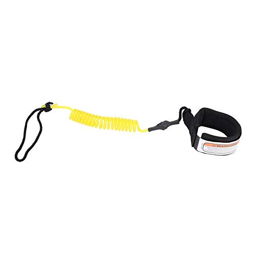 Aigend Leg Leash - Super Strong Stand Up Paddle Board 5mm Coiled Spring Leg Foot Foot Leash Surfing Leash para Tabla de Surf(Amarillo)