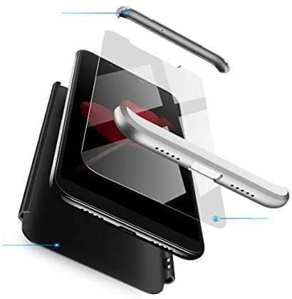 AKC Funda Compatible Samsung Galaxy S10 Plus Anti-Scratch,con 2 *Vidrio Templado Carcasa Prueba de Golpes Case,Hard Caja Cover-Plata Negro