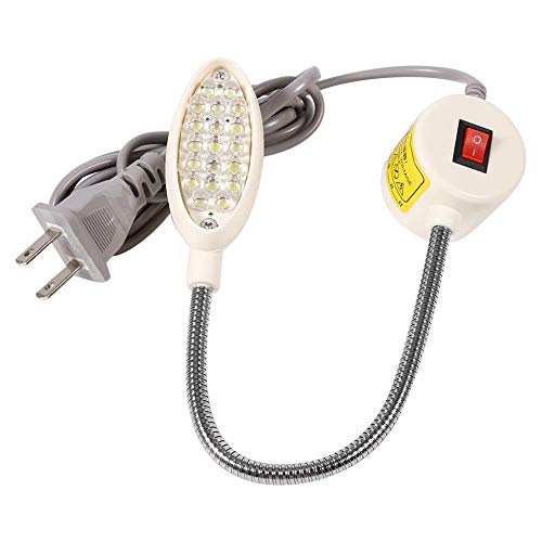 Akozon Máquina de Coser Luz Lámpara de Cuello de Cisne Interruptor de Base Magnética Montaje Flexible(19 Leds)