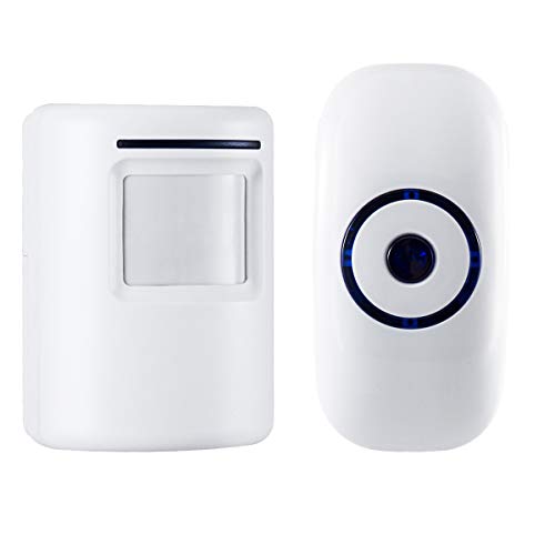 Alarma de seguridad, HommyFine Inalámbrico Timbre de Alarma para la Puerta con Sensor de Movimiento PIR Infrarrojo Detector de Timbre del Sensor Ideal para Tiendas Mercados y Familias