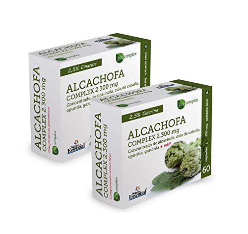 Alcachofa complex 2.300 mg 60 cápsulas. Con cola de caballo, opuntia, garcinia cambogia y sen. (Pack 2 unid.)