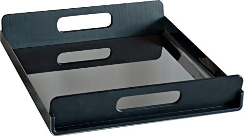 Alessi GIA01/45 - Bandeja rectangular de acero con asas de resina termoplástica, color negro