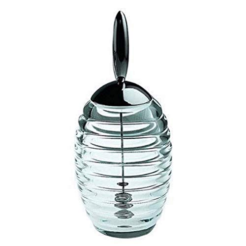 Alessi Honey Pot TW01 Dosificador de Miel de Diseño con Dispensador, Vidrio y Acero Inoxidable