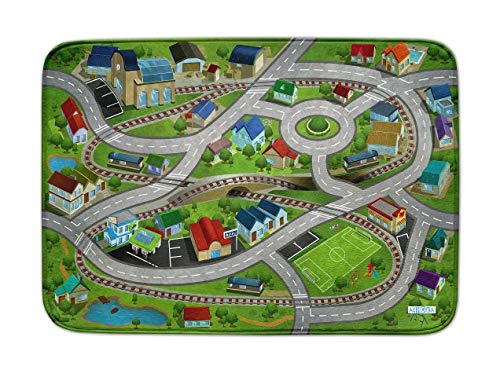 Alfombra de juego Ultrasoft – Antideslizante 100 x 150 cm (Train Station)