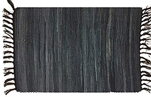 Alfombra Jarapa 50x80 Algodón Lisa Gris Pequeña Salón