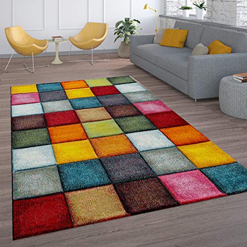 Alfombra Salón Pelo Corto Diseño Cuadros Colorida Cuadrados Multicolor Alegre, tamaño:80x150 cm Alfombra Salón Pelo Corto Diseño Cuadros Colorida Cuadrados Multicolor Alegre, tamaño:80x150 cm