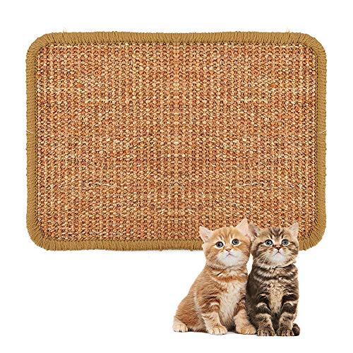 ALLOMN Estera para Rascar el Gato, 40×60cm Almohadilla de Sisal Natural, Almohadilla para Gato, Garras de Afilar el Gato, Cuidado de Las Patas del Gato, Juguete de Cuidado S/M/L/XL