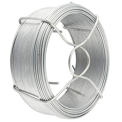 Amagabeli 1.3MM X 50M X 6PCS Alambre de Hierro Galvanizado Rollo de Alambre Recubierto Alambre de Jardín Esgrima Plata para Jardín Plantas y Civil Diario WR7