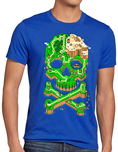 A.N.T. Mario Skull Camiseta para Hombre T-Shirt cráneo Consola de Videojuegos Super World, Talla:3XL