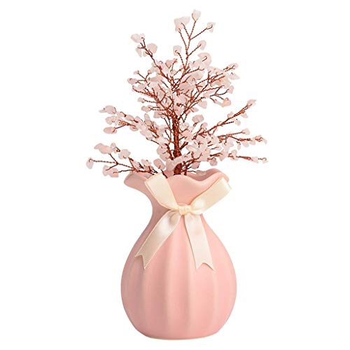 Árbol del dinero bonsai feng shui Regalo de color rosa árbol decoración de cristal de la sala dormitorio de noche de la nueva boda del árbol del dinero Bonsai estilo de decoración for la abundancia y