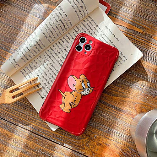 Aspecto agradable Iphone 11 favorable caso, regalo parejas Tom y Jerry parachoques mate de TPU caja del teléfono de la cubierta de silicona de goma suave, compatible con el iPhone 11 Pro X XS XR Max 7