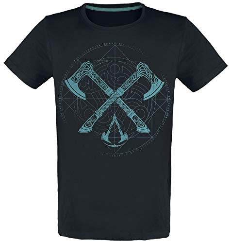 Assassins Creed Valhalla T Shirt Crossed Axes Logo Nuevo Oficial De Los Hombres Size M