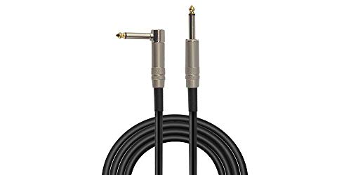 Audibax, Serie Gold Cable Guitarra Jack Mono a Jack Mono, Acodado, Longitud 3 m, Diámetro del Cable 8 mm, Color Negro, Cable Jack 3.5, Cable Guitarra Eléctrica, Cable para Audio