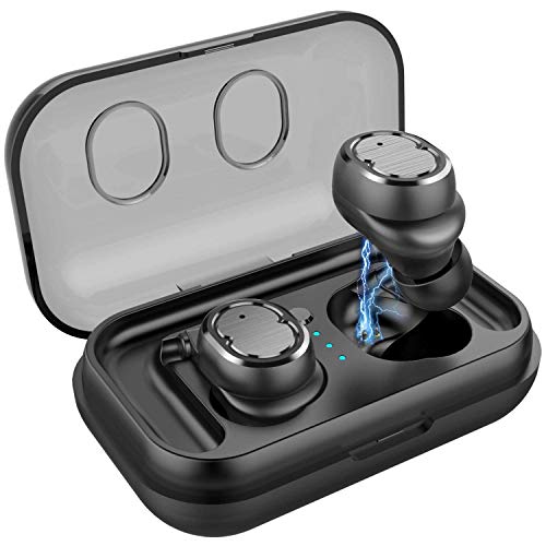 Auriculares Bluetooth 5.0 con Micrófonos, PEYOU Auriculares Inalambricos Bluetooth Deporte, Impermeables Auriculares In-Ear Estéreo CVC 6.0 con Caja de Carga Portátil para iPhone Android, Manos Libres Auriculares Bluetooth 5.0 con Micrófonos, PEYOU Auriculares Inalambricos Bluetooth Deporte, Impermeables Auriculares In-Ear Estéreo CVC 6.0 con Caja de Carga Portátil para iPhone Android, Manos Libres