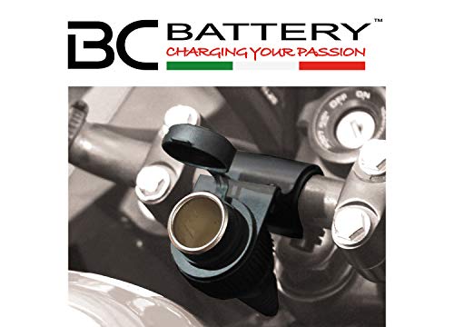 BC Battery Controller 710-P12A - Toma de Mechero/Toma Encendedor 12V Estanca con Soporte Universal para Manillar para Moto