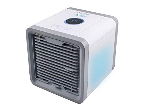 Beper P206RAF200 - Mini Refrigerador de Mesa Humidificador, Aire Acondicionado Personal Portátil, Cable USB, 3 Velocidades, 7 Luces de Cromoterapia LED, Table Air Cooler