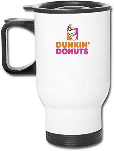 Bestqe Taza Aislada con Asa, Dunkin Donuts Travel Mug Vacuum-Insulated Stainless Steel Easy-Clean Lid