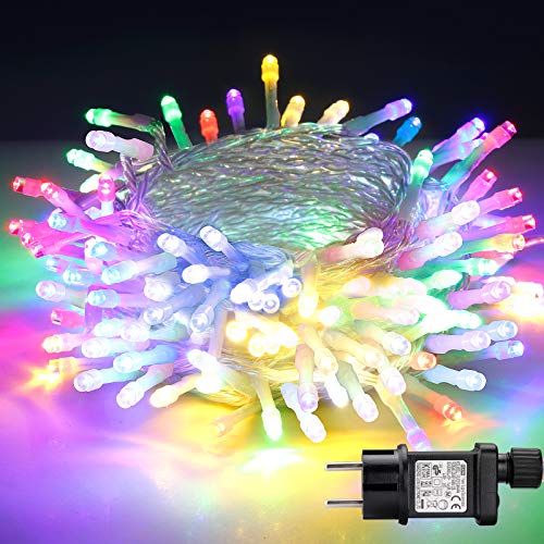 Bighouse Cadena de luces LED, 100 ledes, 10 m, con enchufe, color blanco cálido, resistente al agua IP44, para árbol de Navidad, fiesta, boda, terraza, interior y exterior Bighouse Cadena de luces LED, 100 ledes, 10 m, con enchufe, color blanco cálido, resistente al agua IP44, para árbol de Navidad, fiesta, boda, terraza, interior y exterior