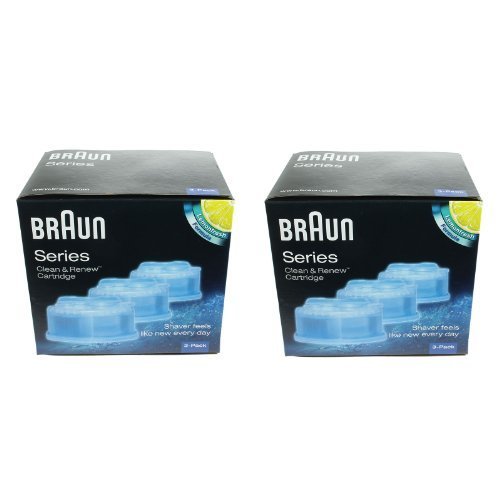 Braun Clean & Renew Shaver Cleaning Refill Cartridges (2 Boxes - 6 Refills) by Braun