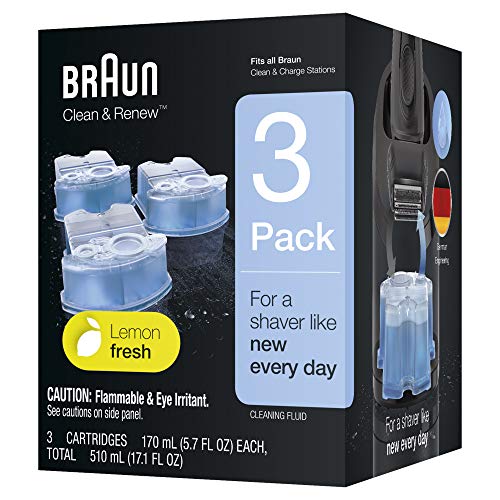 Braun Clean&Renew Cartuchos de recarga para afeitadora eléctrica hombre, 3 unidades, compatibles con todos los centros SmartCare Y Clean&Charge