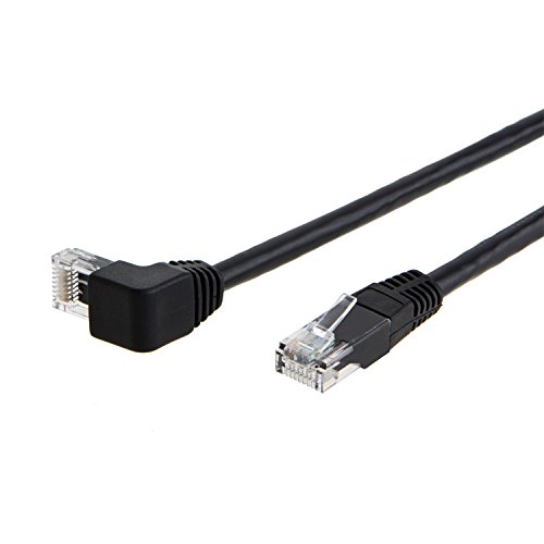 Cable Cable de Montaje CAT6 Ethernet Patch Cable (3.3 pies), hacia Arriba Angled LAN Cable con 50U Gold Plated Contact, Black Color