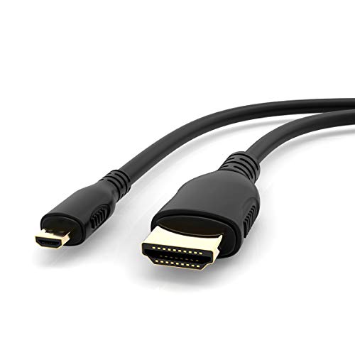Cable Micro HDMI a HDMI Adaptador,ABLEWE Micro HDMI to HDMI Cable 4K 3D Para Tableta, Cámara y Otras - 2M