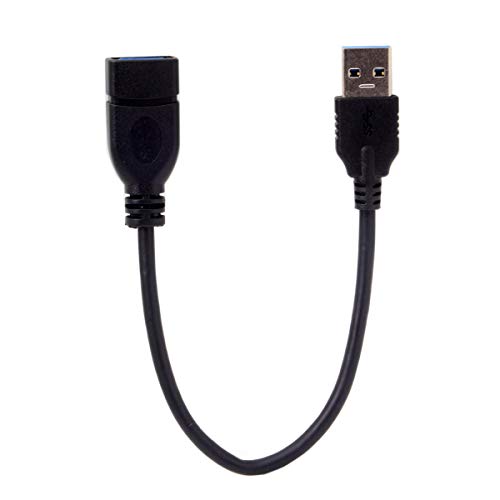 Cablecc Cable de extensión USB 3.0 tipo A macho a USB 3.0 tipo A hembra, 20 cm, 5 Gbps.