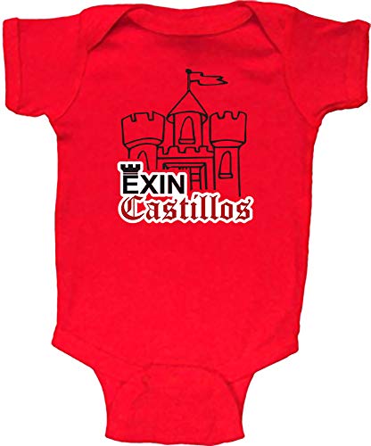 Camisetas EGB Body Bebé Exín Castillos ochenteras 80´s Retro (3 Meses, Rojo)