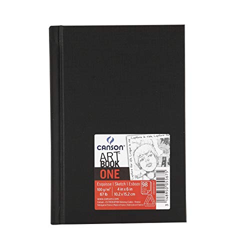 Canson Art Book One - Cuaderno de dibujo, 10.2 x 15.2 cm, color negro, 1 unidad