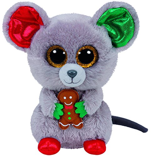 Carletto Ty - 37196 - mac - ratón de la navidad con los ojos de brillo de glubschi beanie boo, x-mas limitada, felpa, 15 cm , color/modelo surtido