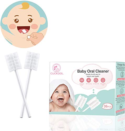 Cepillo de dientes para bebés, limpieza de cepillos de dientes para bebés de encías desechable Lengua Cepillo de dientes de gasa Palillo de limpieza oral para bebés Cuidado dental durante 0-36 meses