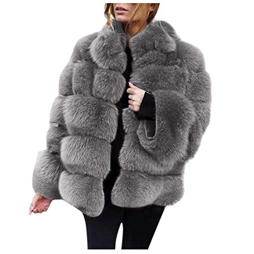 Chaqueta de forro polar de piel sintética para mujer, de moda, manga larga, para otoño e invierno, cálida y corta