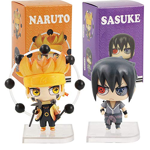 cheaaff 2 pièces/Lot 8cm Figuras de Naruto Uzumaki Naruto Ashura Uchiha Sasuke Indora Rikudou Sennin Anime modèle jouets