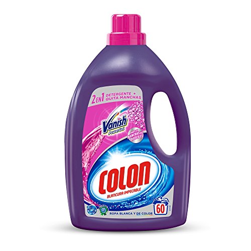 Colon Vanish Powergel - Detergente para lavadora con quitamanchas, adecuado para ropa blanca y de color, formato gel - 60 dosis Colon Vanish Powergel - Detergente para lavadora con quitamanchas, adecuado para ropa blanca y de color, formato gel - 60 dosis
