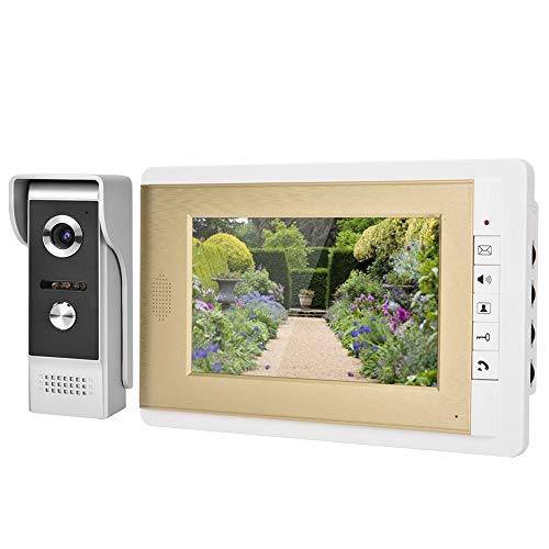 Color videoportero,7 TFT LCD Monitor HD Timbre Video Portero Kit Intercom Doorbell con Visión Nocturna Impermeable (EU)