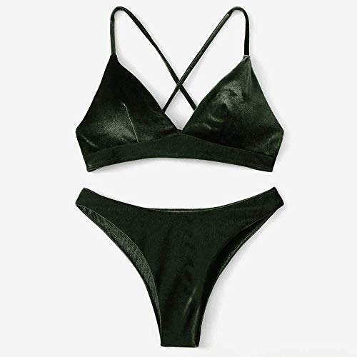 Conjunto de Bikinis Sexy para Mujer Tanga, Traje de ba&ntilde,o Brasile&ntilde,o para Mujer, Traje de bantilde,o para Mujer, Traje de ba&ntilde,o para Mujer, biquine,Green,Small