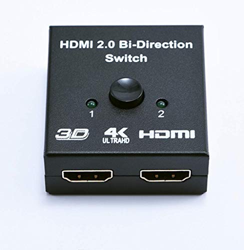 Conmutador HDMI bidireccional 1 In 2 Out o 2 Entrada a 1 Salida Manual HDMI Switch Soporte 4K 3D 1080P Plug & Play para Xbox PS4 PS3 Reproductor Blu-Ray DVD HDTV