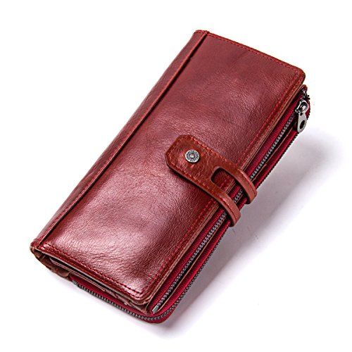 Contacts Cartera de Cremallera del Titular del teléfono de Secretaria del Secretario de Mujeres del Cuero Genuino (Rojo) Contacts Cartera de Cremallera del Titular del teléfono de Secretaria del Secretario de Mujeres del Cuero Genuino (Rojo)