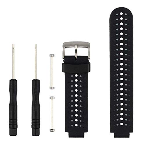 Correa de reloj de silicona suave para Garmin Forerunner 235 de Fit-power, repuesto ideal para Garmin Forerunner 235, 220, 230, 620, 630 y 735, Black&White Correa de reloj de silicona suave para Garmin Forerunner 235 de Fit-power, repuesto ideal para Garmin Forerunner 235, 220, 230, 620, 630 y 735, Black&White