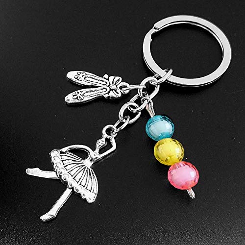 CSCZL Bailarina de Ballet chapada en Plata Antigua, Colgante de Bailarina, Llavero, Zapatos de Baile, encantos de Baile, Llavero para niña y Mujer CSCZL Bailarina de Ballet chapada en Plata Antigua, Colgante de Bailarina, Llavero, Zapatos de Baile, encantos de Baile, Llavero para niña y Mujer