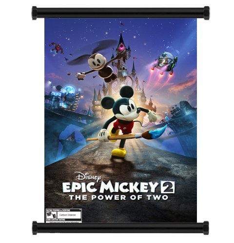 Daaint baby Epic Mickey 2 The Power of Two Video Game Fabric Wall Scroll Poster (16" x 23") Inches