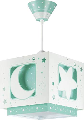 Dalber Moon Light Lámpara de Techo Infantil Luna y Estrellas MoonLight Verde
