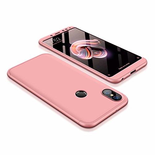 DESCHE compatibles con funda Xiaomi Redmi Note 5 Oro rosa, PC duro Cubierta protectora Ultrafino Anti-rasguños Parachoque Mate Phone Case - Oro rosa