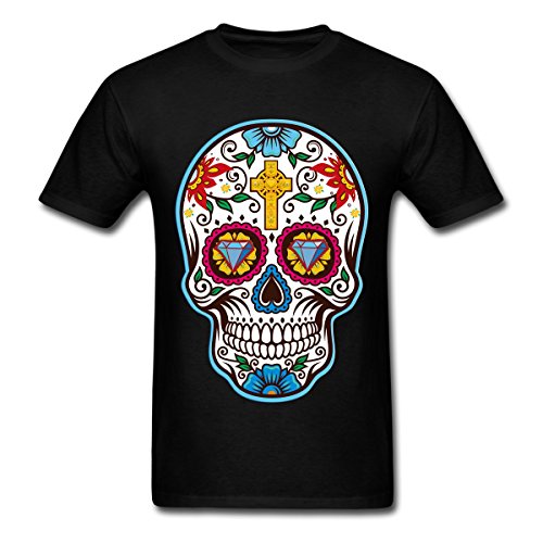 Dia De Los Tee 074 - Camiseta unisex para hombre, diseño de calavera mexicana del Día de los Muertos, Camiseta Artes, L, Negro Dia De Los Tee 074 - Camiseta unisex para hombre, diseño de calavera mexicana del Día de los Muertos, Camiseta Artes, L, Negro