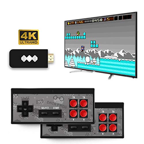 DishyKooker - Consola de videojuegos 4K HDMI Mini Retro, mando inalámbrico, salida HDMI, Dual Player, accesorio de teléfono electrónico para viajes/trabajos