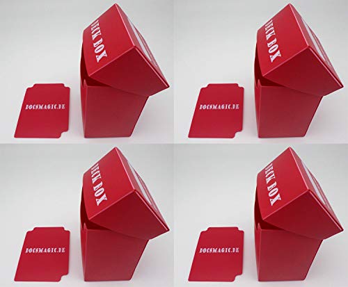 docsmagic.de 4 x Deck Box Red + Card Divider - Caja Roja - PKM - YGO - MTG docsmagic.de 4 x Deck Box Red + Card Divider - Caja Roja - PKM - YGO - MTG