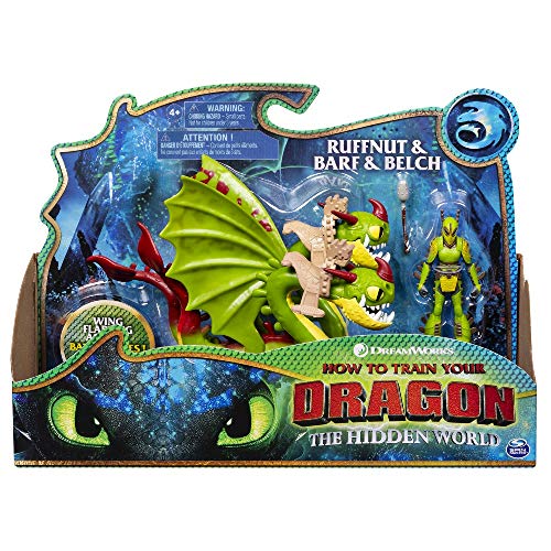 DreamWorks Dragones Ruffnut y Barf & Belch, Dragón con Vikingo en Armadura, para niños a Partir de 4 años, Multicolor, 6054792