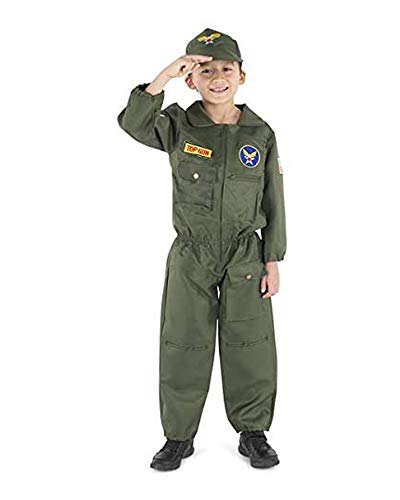 Dress Up America Disfraz de niño piloto de la Fuerza Aérea - Tamaño grande (12-14 años)