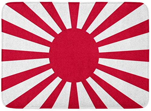 ECNM56B Alfombras de baño Alfombras de baño Alfombrilla para la Puerta Japón Rojo Bandera Japonesa Ejército Imperial Sol Naciente Símbolo Tokio Salida del Sol 15.8"x23.6"